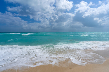 Sea waves background. Summer tourism. Ocean water motion. Ocean splash wave background. Deep blue sea beach. Turquoise wave. Dreamy exotic sea beach. Beautiful sea beach waves.