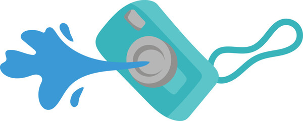 Trick camera water spray illustration