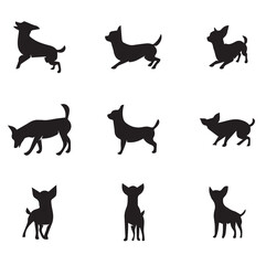 Hand drawn chihuahua silhouette