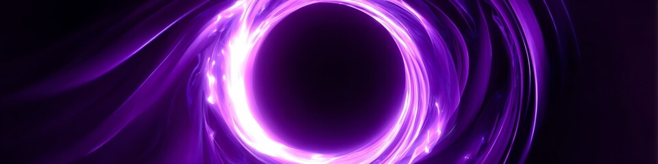 deep purple stylized charge disk with abstract vortex glow digital flare animation tech-inspired editorial style