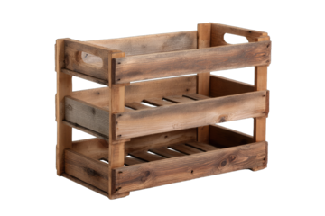 Rustic wooden crate with two tiers (1)