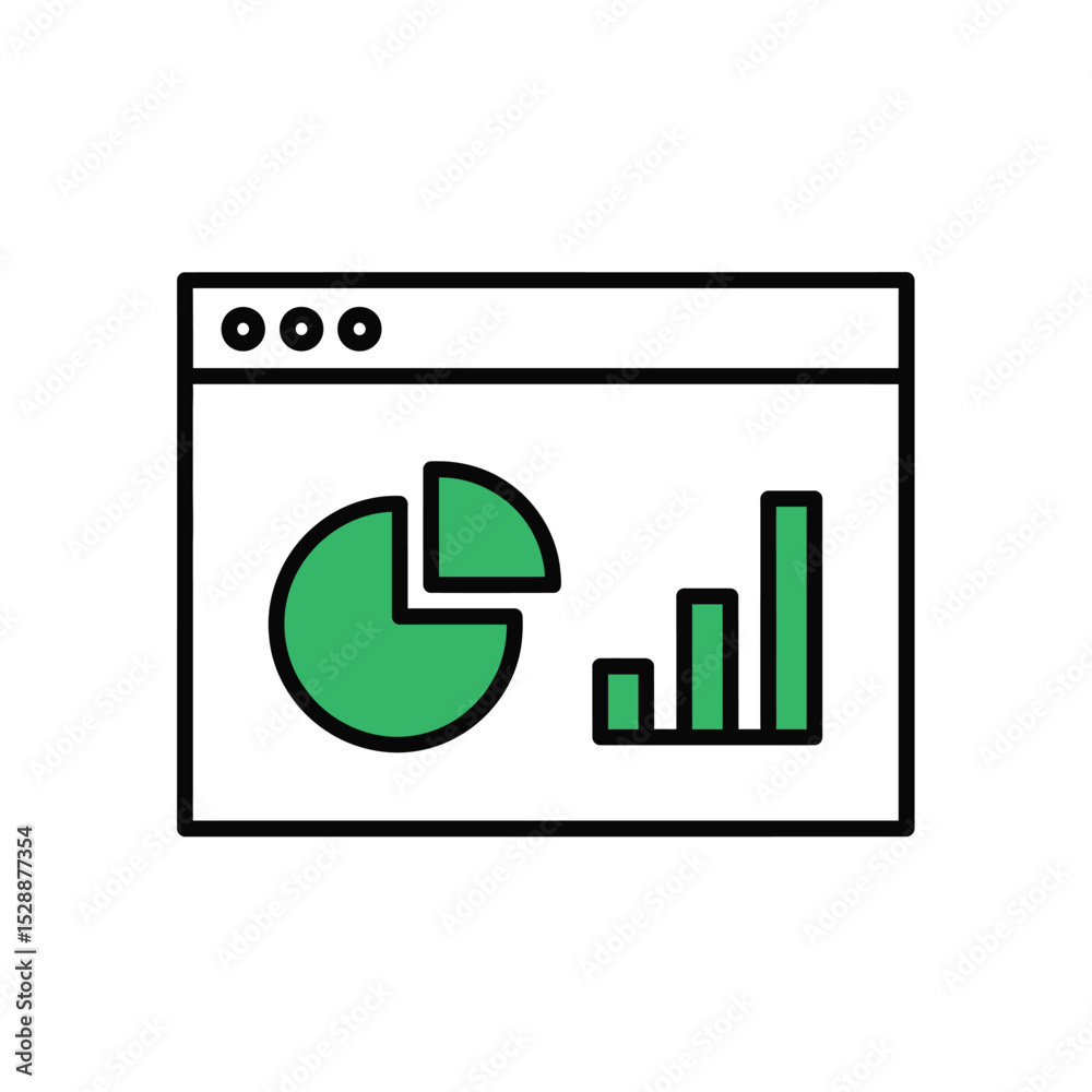 Poster webpage showing pie chart and bar graph data visualization