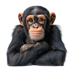 Chimpanzee isolated on transparent background.