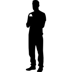 People Use Phone Silhouette