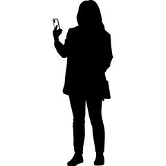 People Use Phone Silhouette