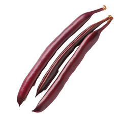 Naklejka premium Red long bean slices prepared and isolated on a Transparent background for culinary display and presentation, red long bean slice isolated on PNG background