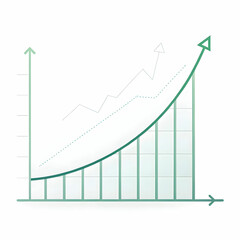 clean graph on pale green thin line rising gently