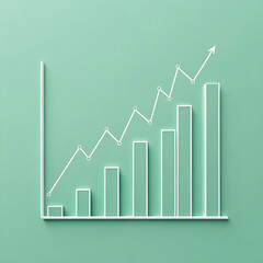 clean graph on pale green thin line rising gently