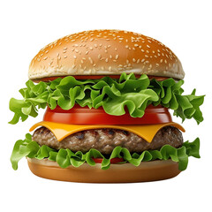 hamburger on white background