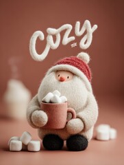 Cute Santa with hot cocoa