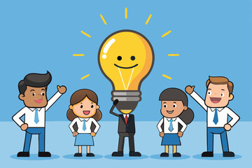 Teamwork and innovative ideas in business