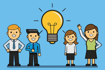 Teamwork and brainstorming for innovative ideas