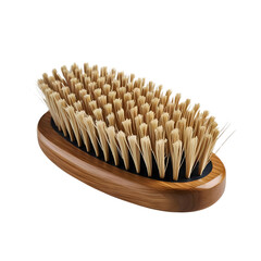 Natural Bristle Brush, Elegant Wood Handle isolated on transparent background Generative AI.