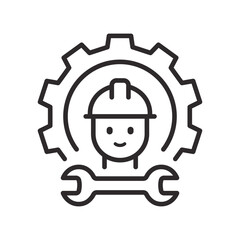 Obraz premium Auto mechanic icon with car. Vector illustration.
