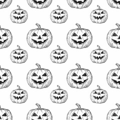 Obraz premium Halloween pumpkin pattern design