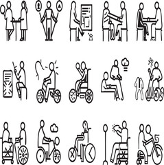  "Elderly and Disability Care Line Icons".