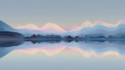 Obraz premium Tranquil Kinetic Art with Peaceful Gradients and Soft Reflections for Calming Rhythms. High quality
