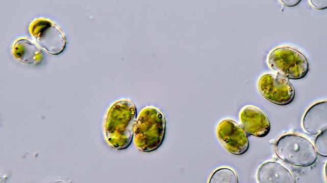 Microalgal under microscope, Green algae