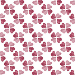 Seamless pattern of pink wildflowers silhouettes. Ornament of flowers. Design element. Watercolor texture. Ideal for tablecloth, fabric design, wallpaper, tableware and other products