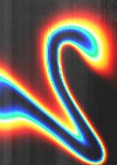 Vibrant Abstract Glitch Light Trail on Black Background