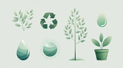Eco Nature Icons Vector Set