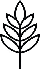Barley Outline Icon: Cereal Grain


