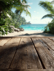 Table on the beach holiday