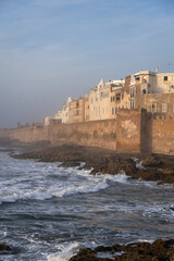 Essaouira, Morocco: The famous ancient fortified walls of the Mogador old town in Essaouira in Morocco facing the atlantic ocean