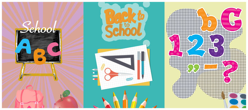 Set con elementi scuola 