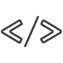 Obraz premium Code Brackets Icon for Programming Websites, Software Development Blogs, Tech Education Platforms, Web Design Resources, and Digital Learning Materials