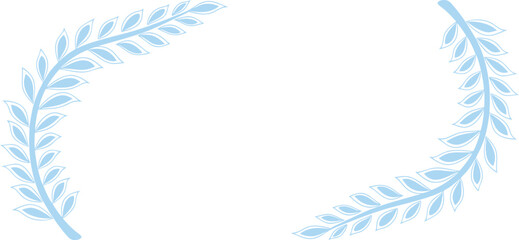 Corner Floral Branch Frame – Soft Blue Decorative Leaf and Bud Border Design for Wedding Invitations, Greeting Cards, Stationery, Scrapbooks, Certificates, or Botanical Graphic Projects