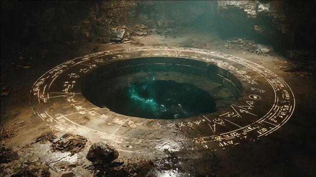 A glowing anomaly inside a cave suggests forgotten underground technologies. This relic may be a remnant of a past civilization linked to Agartha. The pool radiates mystery and power.