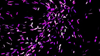 Blurred purple fire embers sparks on black background . Texture isolated overlays. Concept of particles, sparkles, flame and light.