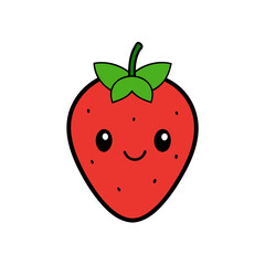 Obraz premium Playful Kawaii Fruit Characters – Bright Vector Set