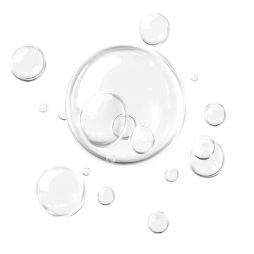 Soap foam, colorful bubbles isolated on white