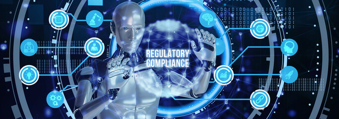 Fototapeta premium Compliance rules regulation policy law. Business, Technology, Internet and network concept. 3d illustration
