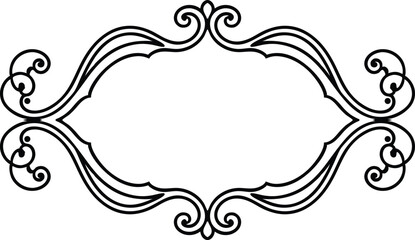 decorative frame with floral ornament on transparent background