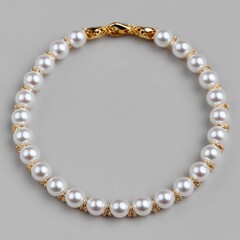 Fototapeta premium Elegant Pearl Bracelet Gold Clasp Jewelry Fashion Accessory Luxury Gift