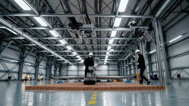 Automated bricklaying robot placing bricks with precision