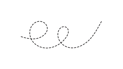 abstract dotted line. Hand drawn curve dotted line vector set.