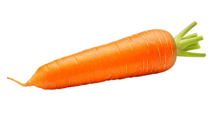 Fresh orange carrot isolated, transparent background, no background