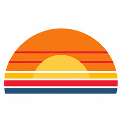 Summer evening beach scene with sunset sky and palm trees. Ideal for backgrounds, posters, or travel design content.