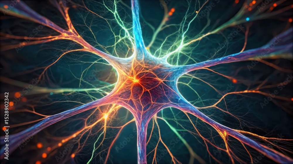 Aufkleber vivid representation of neural network simulation with electric cables