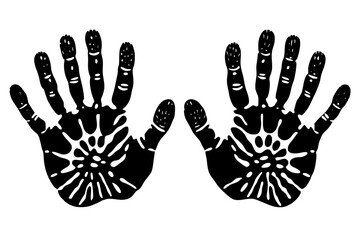 Two Black and White Handprints