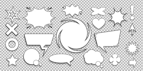 Speech bubbles . Chat balloons, small talk frames. Set of design elements. Vector illustration.