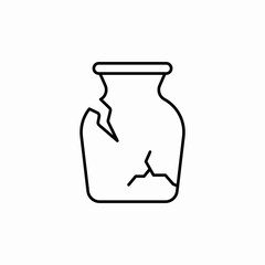 broken vase icon sign vector