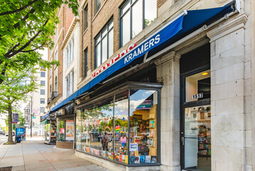 Fototapeta premium Kramers bookstore and cafe in the Dupont Circle neighborhood of Washington, D.C.
