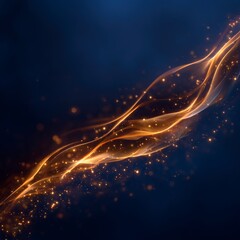 Obraz premium Abstract Gold Sparkles Dark Blue Background Elegant Design Luxury Texture