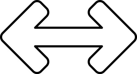 A hand-drawn horizontal double-headed arrow in blue and black outline.
Ideal for indicating two-way navigation or resizable UI elements.