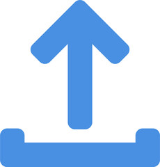 A hand-drawn upward arrow with a blue fill and black outline.
Perfect for upload buttons, send actions, and data transfer icons.